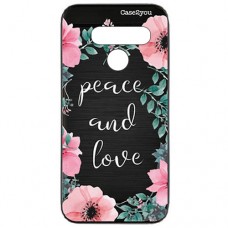 Capa para LG G8s ThinQ Case2you - Escovada Preta Peace and Love